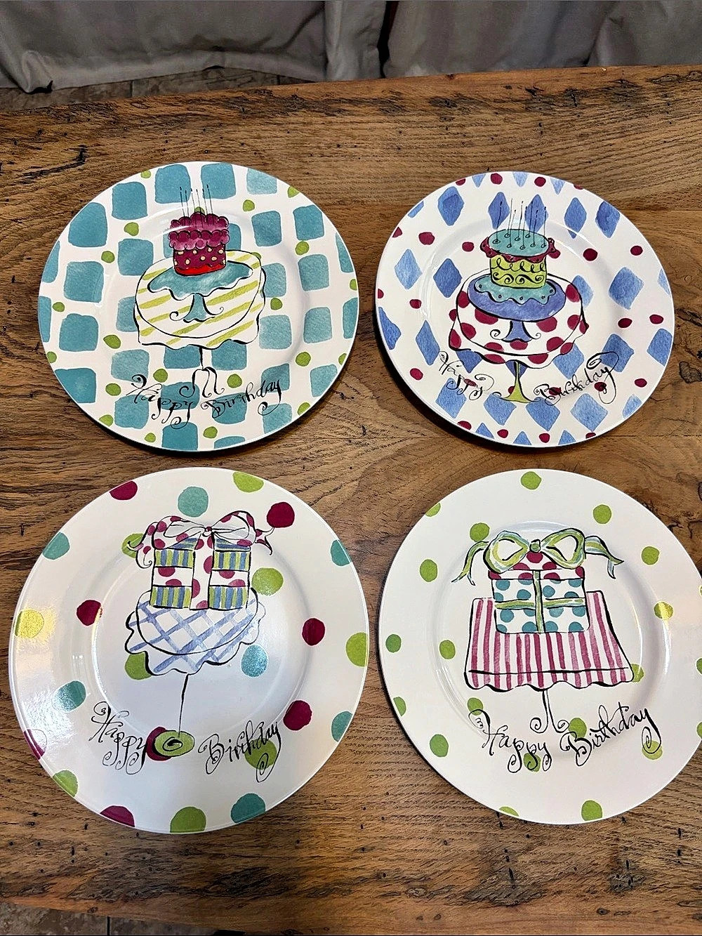 Rosanna Happy Birthday Dessert Plates Set of 4
